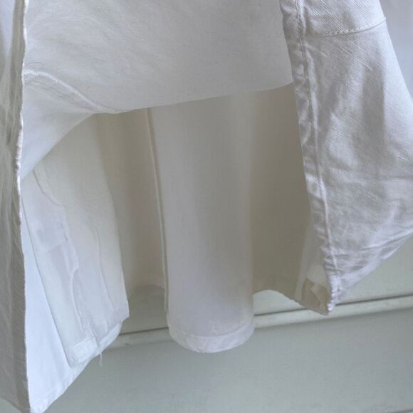 Ann Taylor Loft Linen Blend Belted Sleeveless MIDI‎ Dress Black Cream Size 0 - Picture 6 of 12